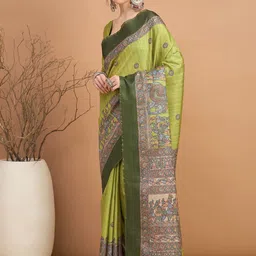 KALINI Ethnic Motifs Printed Tussar Saree image 3