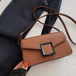 CORSICA PU Brown solid sling bag-picture-12