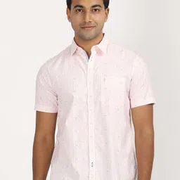 Indian Terrain Classic Spread Collar Slim Fit Geometric Printed Cotton Casual Shirt-image-35