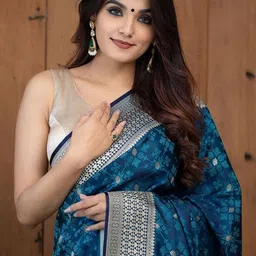 Moda Rapido Woven Design Zari Silk Blend Handloom Saree image 4