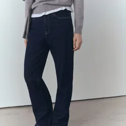 MANGO Women Matilda Straight Fit Pure Cotton Jeans-picture-22