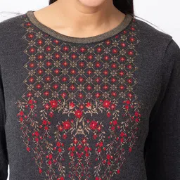 KEIKO Ethnic Motifs Woven Design Acrylic Straight Kurta image 2