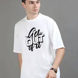 Streetsutra Men Typography Printed Round Neck Cotton Oversized T-shirt-picture-22