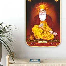 SAF Yellow & Red 1 Piece Canvas Religious Wall Paintings image 3
