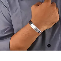 Sullery Silver-Plated Leather Cuff Bracelet-picture-39