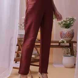 HRITIKA Women Ethnic Motifs Embroidered Sequinned Kurta with Trousers With Dupatta image 4