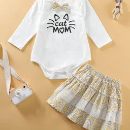 YK Girls Floral Printed Bodysuit & Layered Skirt Clothing Set-picture-30