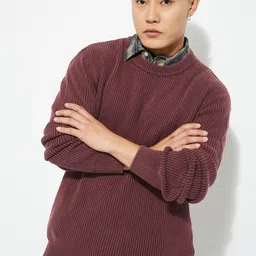 max Men Ribbed Mock Collar Long Sleeves Pullover-picture-40