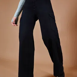 DOLCE CRUDO Women Wide Leg High-Rise Stretchable Jeans-image-36
