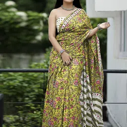 KALINI Floral Bagru Saree image 1