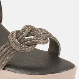 Rubeezz Women Embellished Party Wedge Sandals image 5