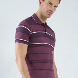 Monte Carlo Men Striped Polo Collar Pockets T-shirt image 4