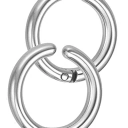 N3VO Men Stainless Steel Silver-Plated Circular Hoop Earrings-picture-21