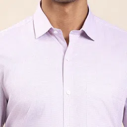 Turtle Micro Checked Spread Collar Standard Giza Cotton Slim Fit Formal Shirt image 2