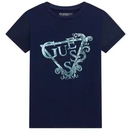 GUESS kids Girls Typography Printed Round Neck Cotton T-shirt-picture-23
