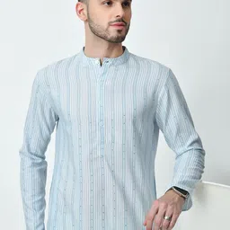 AMBI Men Embellished Thread Work Kurta image 2