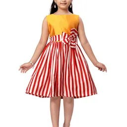 HERE&NOW Girls Striped Printed Fit & Flare Dress-picture-39