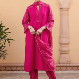 Anni Designer Women Regular Kurta with Harem Pants & With Dupatta-image-30