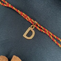 Digital Dress Room D Letter Initial AD Studded Thread Rakhi-picture-13