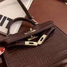 KPOP Women Textured Structured Sling Bag image 5
