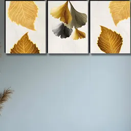 Myntra Elegant Homes White & Gold-Toned3 Pieces Floral & Botanical Wall Art-picture-11