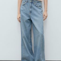 MANGO Women Mid-Rise Pure Cotton Light Fade Wide Leg Jeans-picture-41