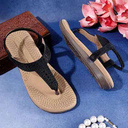 TRASE Women T-Strap Flats with Bows image 1