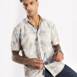 BS BLUE SQUAD Abstract Printed Casual Shirt image 1