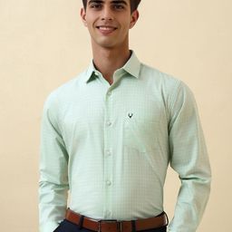 Allen Solly Slim Fit Formal Checked Pure Cotton Shirt-picture-6