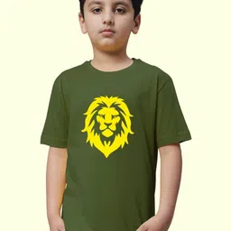 Friskers Boys Lion Printed Round Neck Short Sleeves Pure Cotton T-Shirt-picture-24