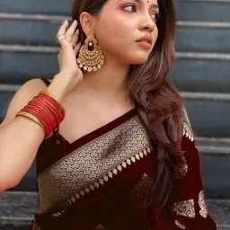 Snofi Creation Woven Design Zari Kanjeevaram Saree image 3