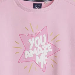 Allen Solly Junior Girls Typography Printed Long Sleeves Sweatshirt image 3