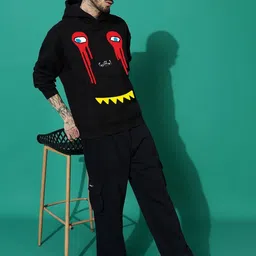 GRIFFEL Men Printed Hooded Sweatshirt-picture-24