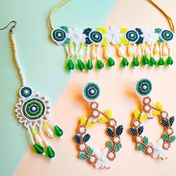 Tipsy closet Women Green Jewellery Set-picture-23