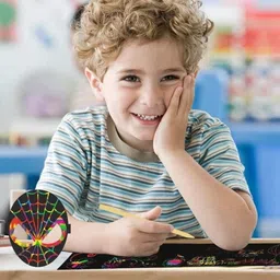 krytone A4 Rainbow Art Scratch Paper Book Sheets with Stylus, 10 Pages :Pack of 1 Pcs Theme, Scrapbook Kit image 5