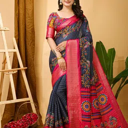 V3 FASHION STUDIO Ethnic Motifs Zari Art Silk Saree-picture-12