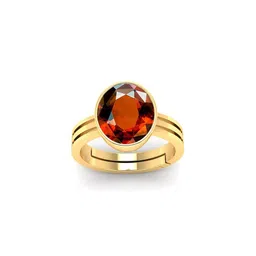 Pranjal Gems Unisex 10.25 Ratti Garnet Gemstone Studded Finger Ring-picture-33