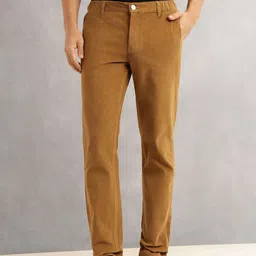 Thomas Scott Men Regular Fit Mid-Rise Corduroy Smart Trousers-picture-10