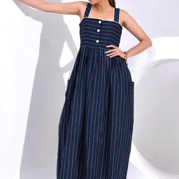 SIDDHO HUM Striped Cotton Fit and Flare Maxi Dress image 4