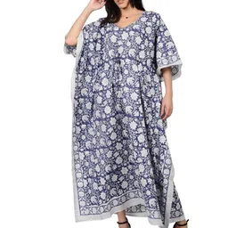 Fabric Venue Floral Printed Flared Sleeve Kaftan Maxi Dress-picture-19