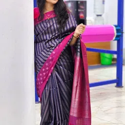 CaniBani Woven Design Zari Silk Blend Banarasi Saree image 3