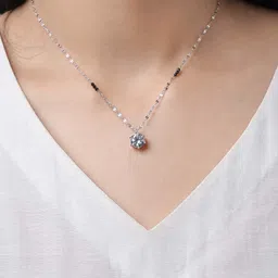 SWASHAA Madan Solitaire Silver-Plated Mangalsutra image 2