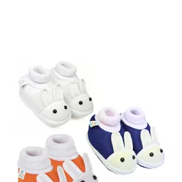 NESKA MODA 6 To 12 Months Infants 3 Pair Combo Pack Cute Soft Cotton Rabbit Booties-image-87