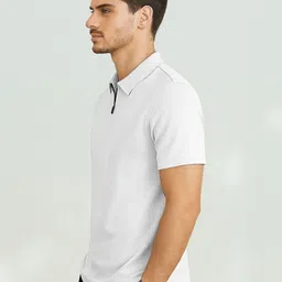 Praizy Men Self Design Polo Collar T-shirt image 2
