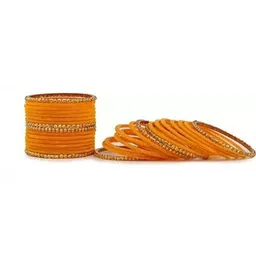 AMSHA Yellow Glass Artificial Stones Bangle image 2