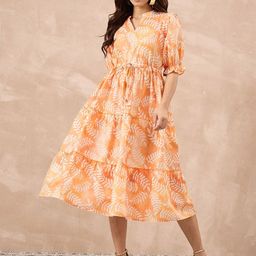 all about you Printed Tiered Fit and Flare Midi Dress-picture-12