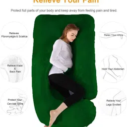 silkdreamis Cotton Pregnancy Pillow Pack of 1 Solid image 2