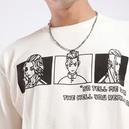 glitchez Graphic Printed Drop-Shoulder Sleeves Oversized T-shirt image 5