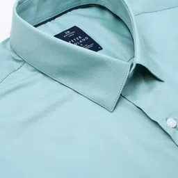 Peter England Men Slim Fit Spread Collar Solid Cotton Formal Shirt image 2