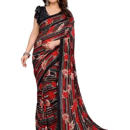 Moda Rapido Floral Printed Sarees-image-0